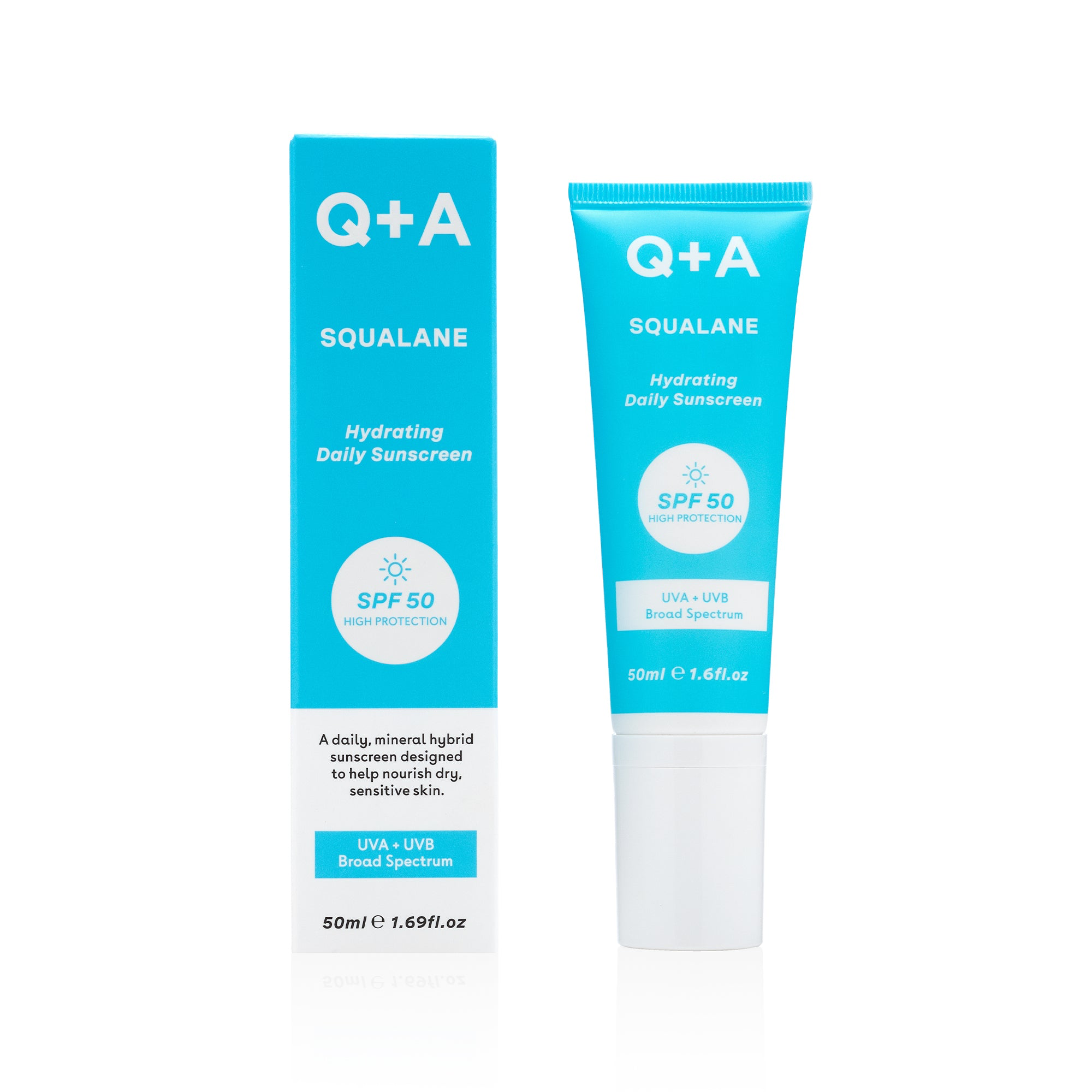 Q+A Squalane SPF50 Hydrating daily sunscreen