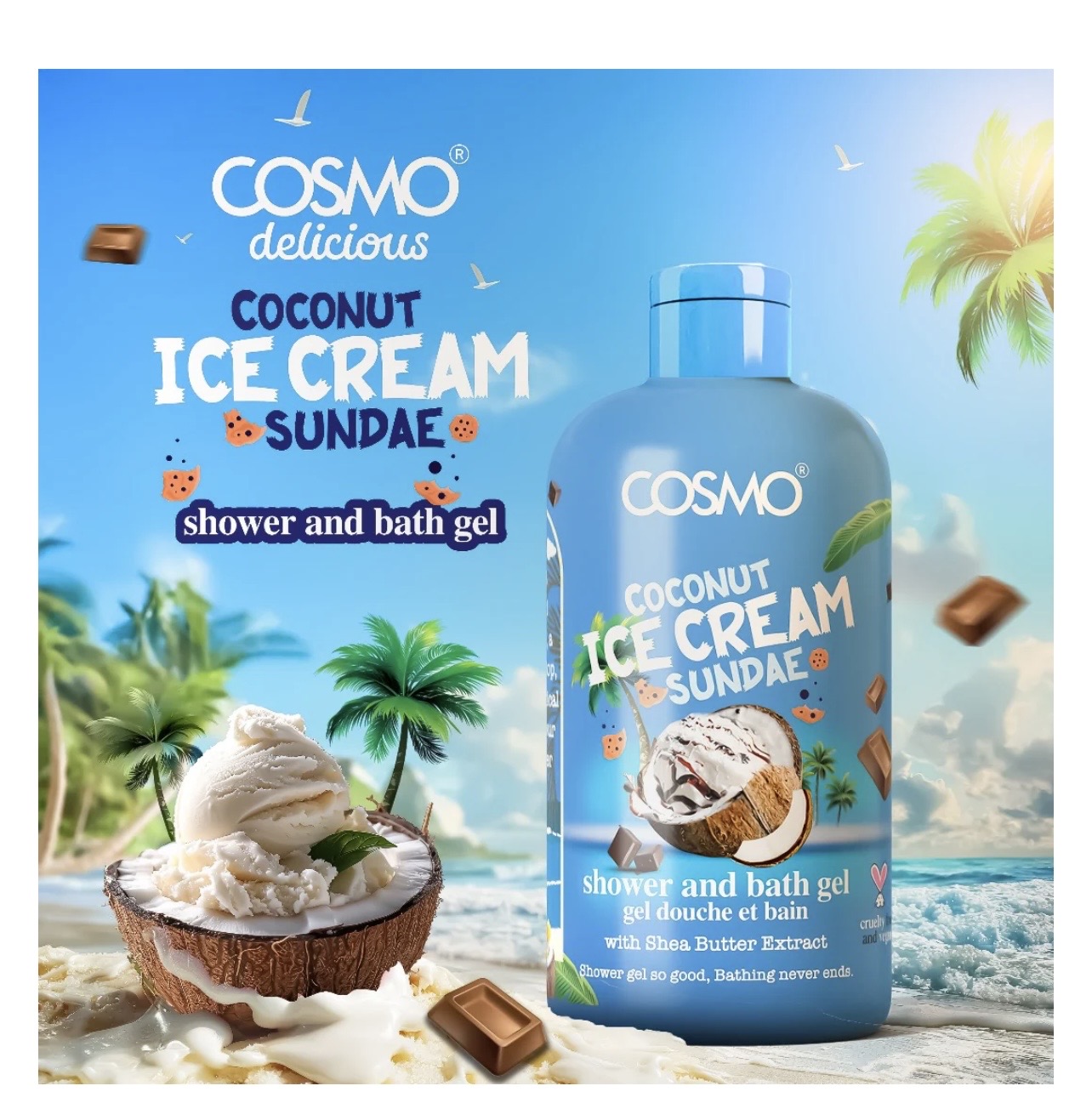 Cosmo - Coconut Ice Cream Body showr and Bath Gel