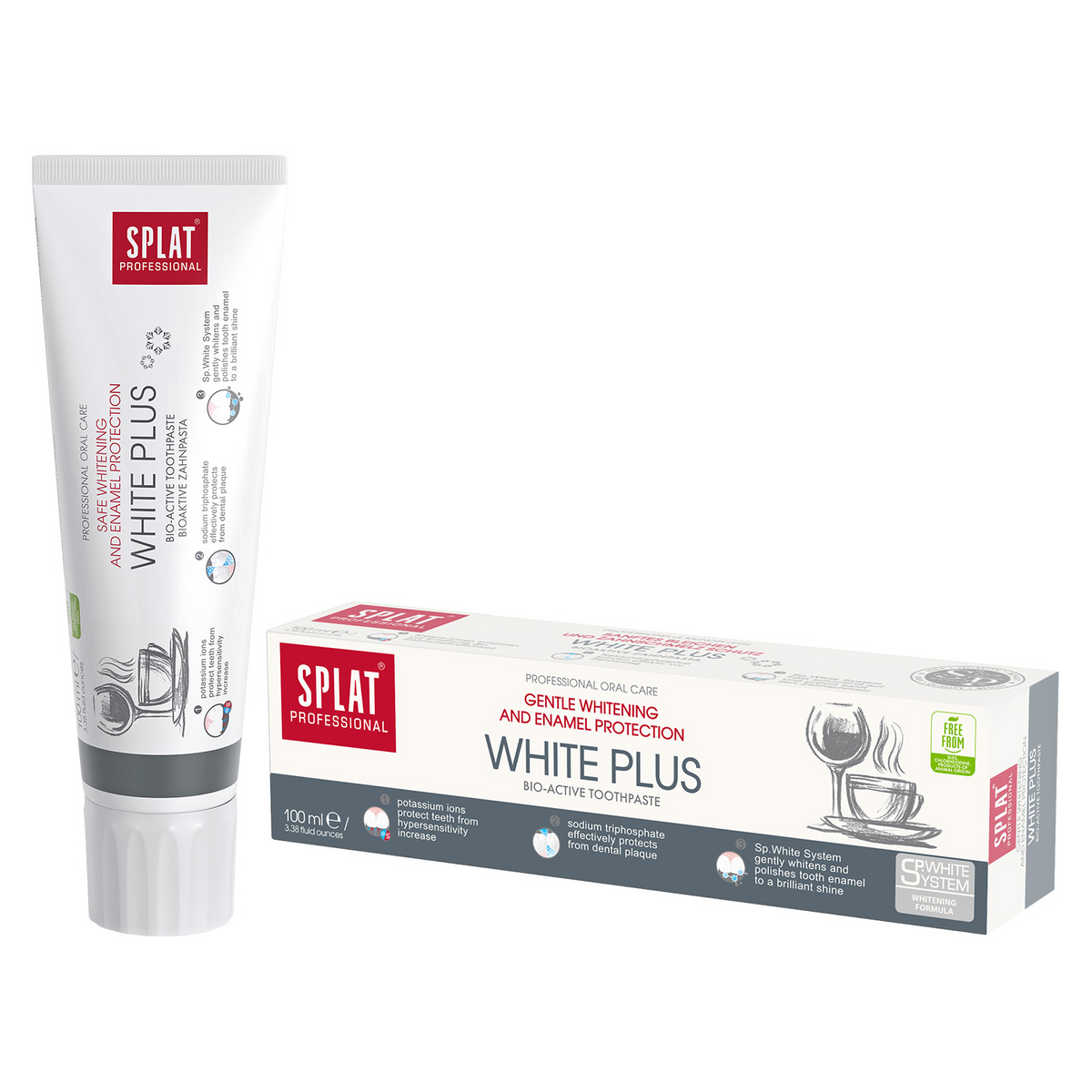 Splat White plus 100ml toothpaste